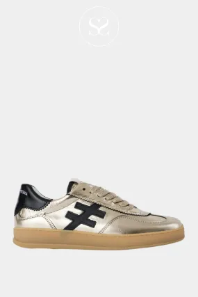 ANOTHER TREND A032 ICONIC GOLD AND BLACK METALLIC LEATHER TRAINER
