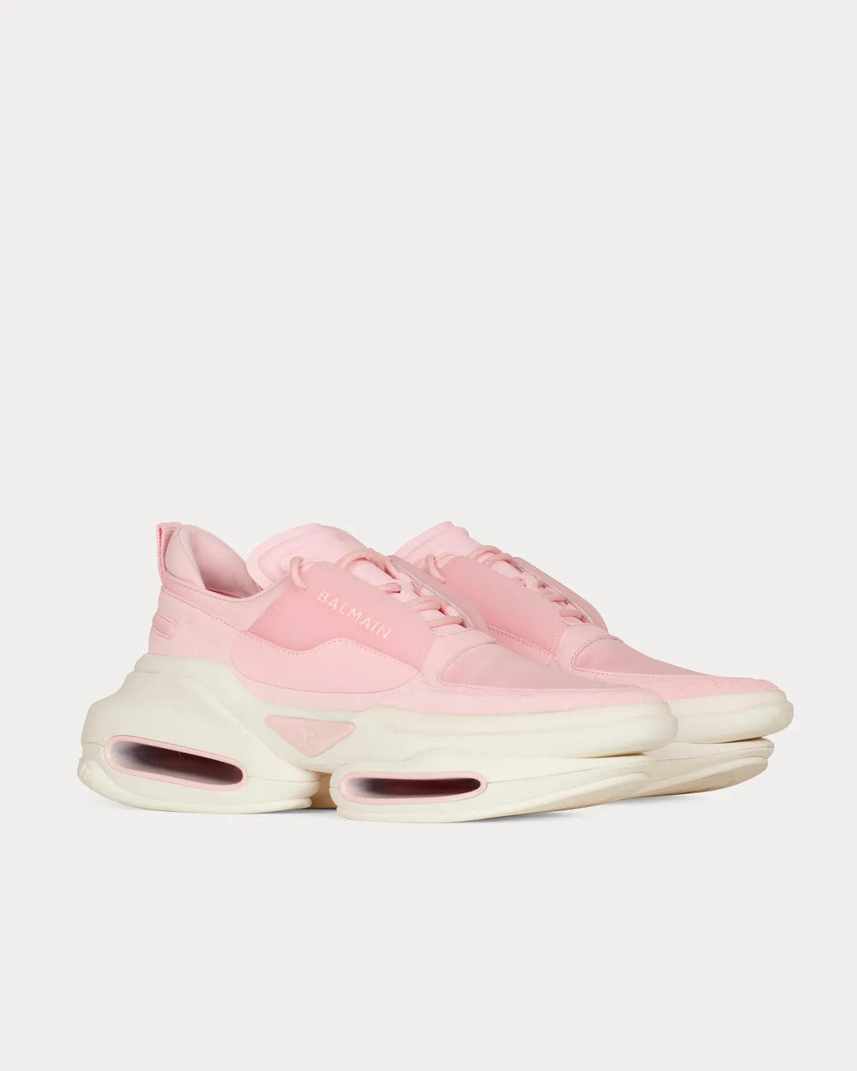 B-Bold Leather, Metal & Suede Pink Low Top Sneakers