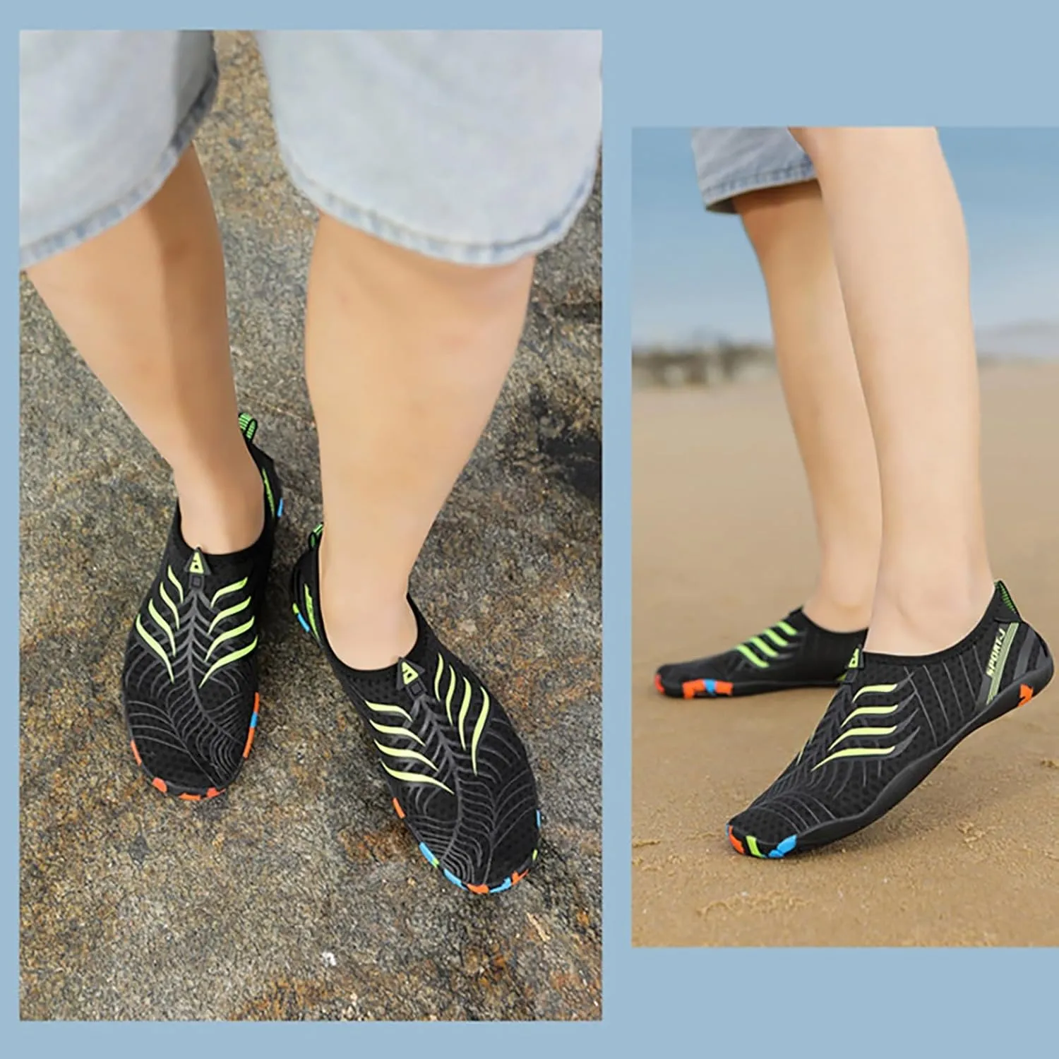 Barefoot Swim Shoes Men Women Quick Dry Aqua Water Shoes Beach Pool Surf Hiking Kayaking Diving Yoga Outdoor Sport Lightweight Design