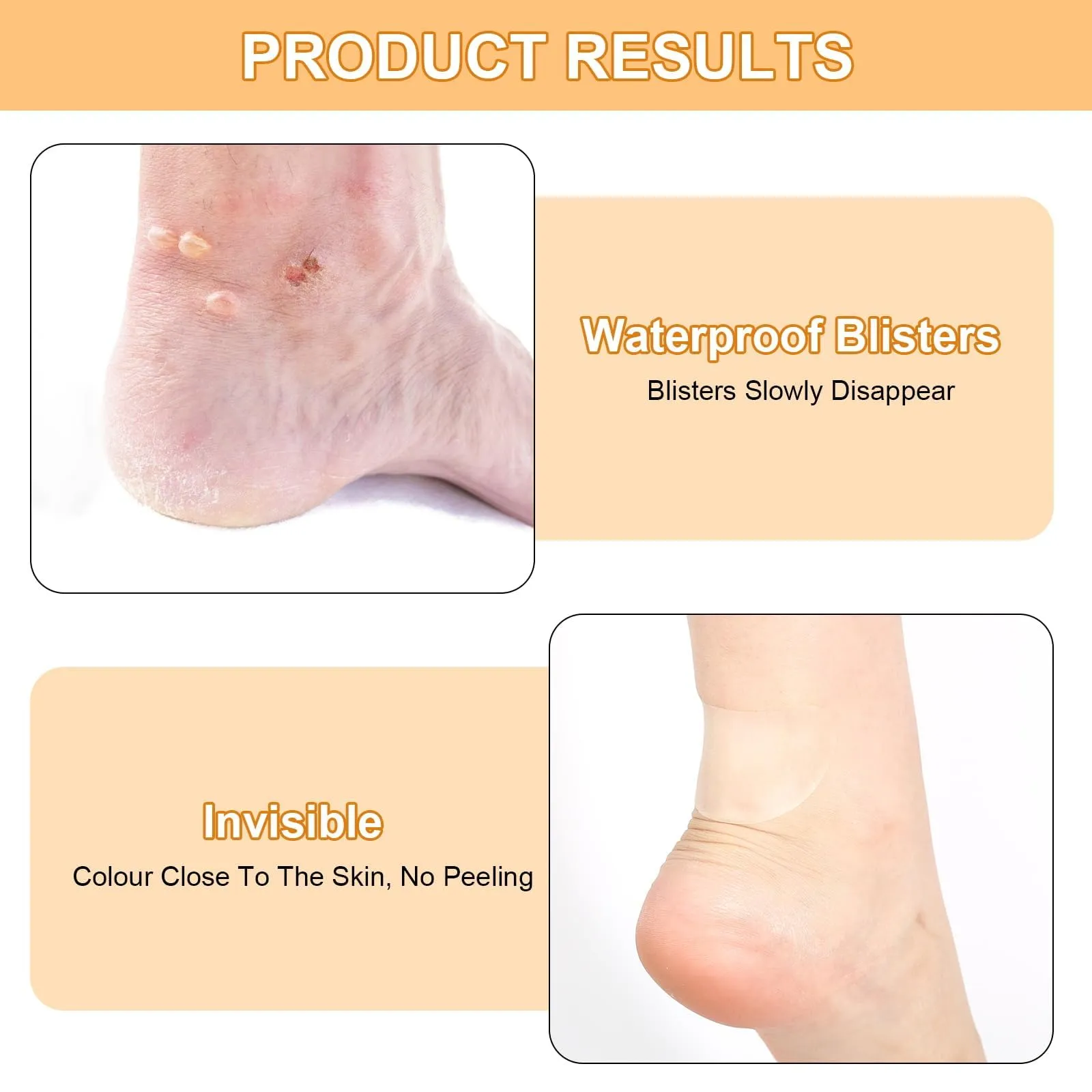 Blister Plasters Heel Hydrocolloid Plasters, Pack of 32 Gel Plasters Blister Prevention, Heel Blister Plasters Hiking for Toes and Fingers Forefoot Heel Heel Protection Protective Skin (8 Types)