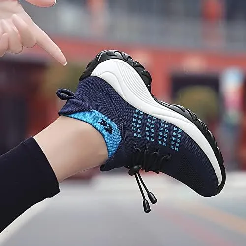 Breathable Lightweight Chunky Sneakers - Women's Sports Front Tie Running Platform Soft Sole Shoes - Women's Casual Hiking Shoes