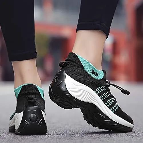 Breathable Lightweight Chunky Sneakers - Women's Sports Front Tie Running Platform Soft Sole Shoes - Women's Casual Hiking Shoes