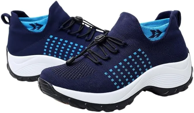 Breathable Lightweight Chunky Sneakers - Women's Sports Front Tie Running Platform Soft Sole Shoes - Women's Casual Hiking Shoes