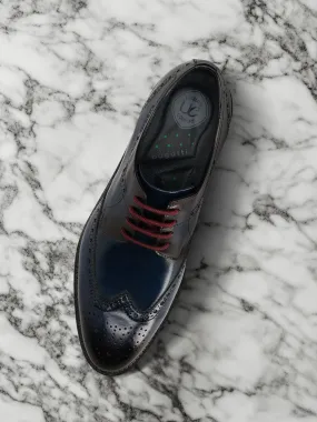 bugatti Dark Blue & Dark Red Premium Leather Derby shoes