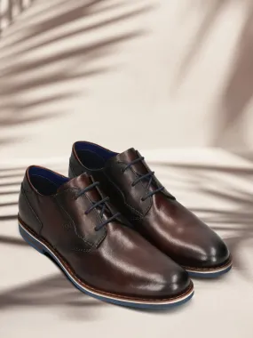 bugatti Dark Brown Premium Leather Derby shoes
