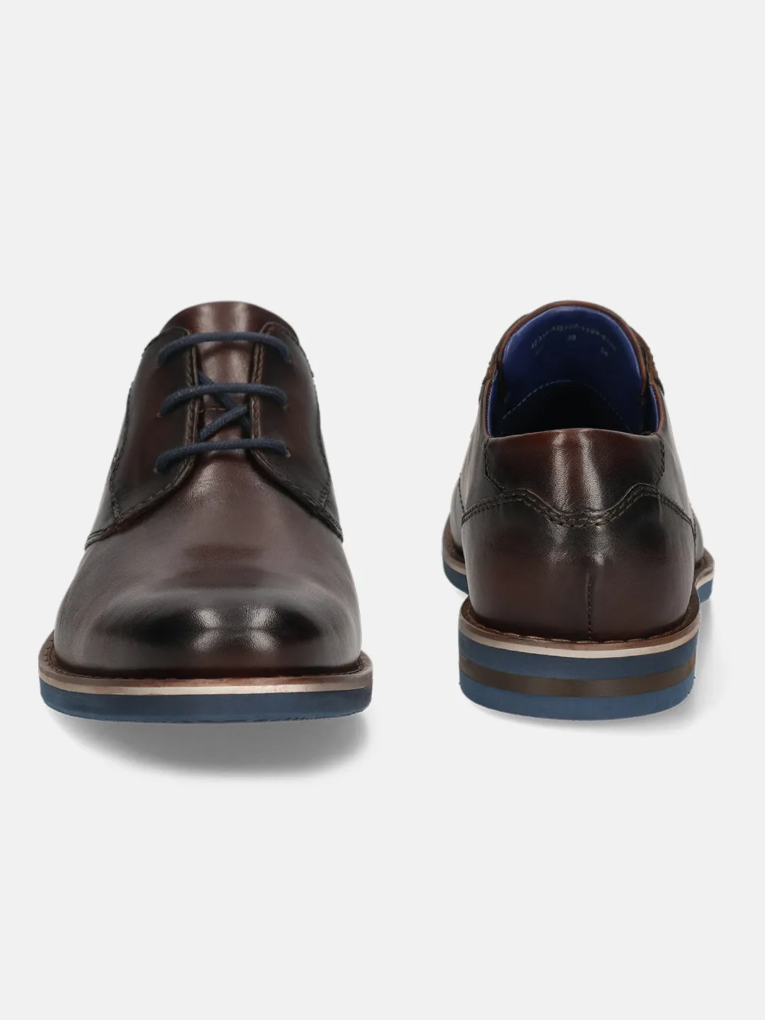 bugatti Dark Brown Premium Leather Derby shoes