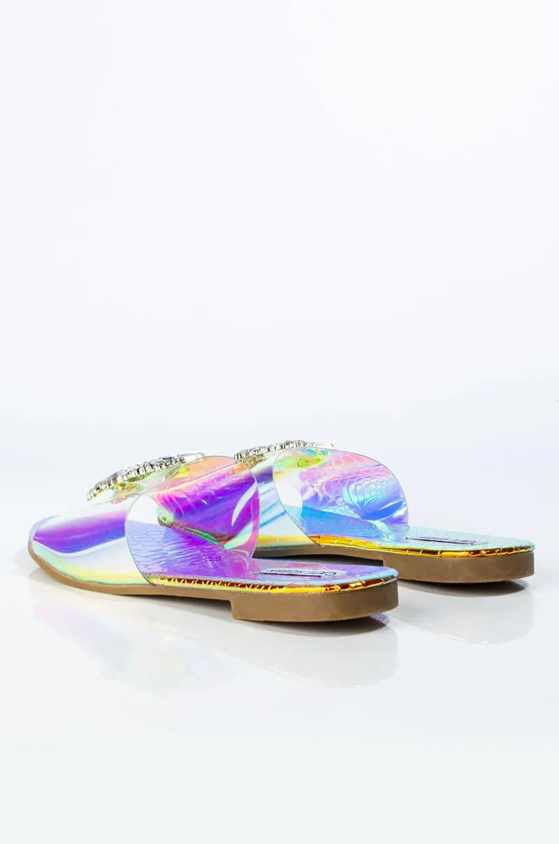 Cape Robbin Womens Frozen Slip On Mules Slides Sandals Mermaid (8.5, Mermaid)