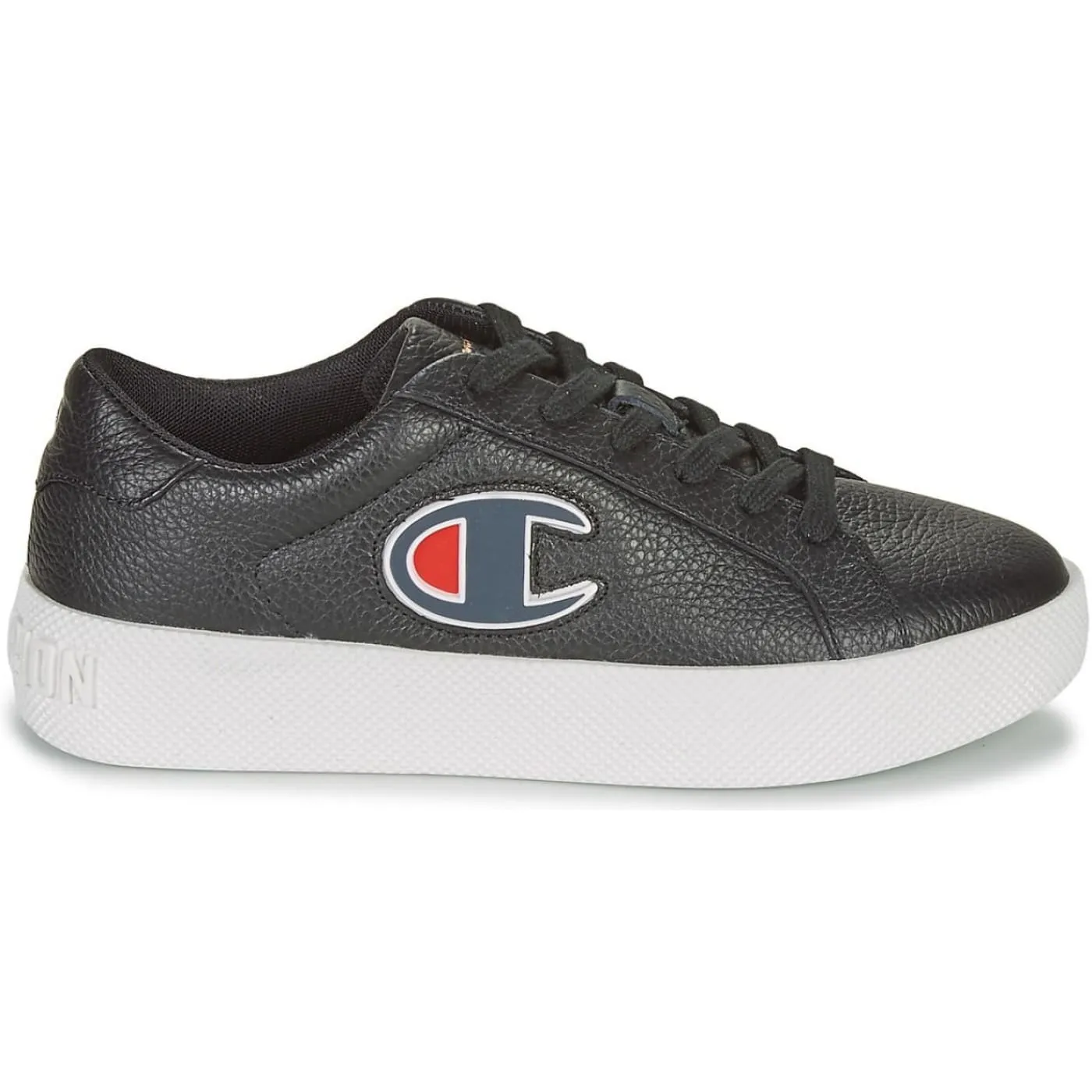 Champion Era Black White Leather Womens Trainers Shoes