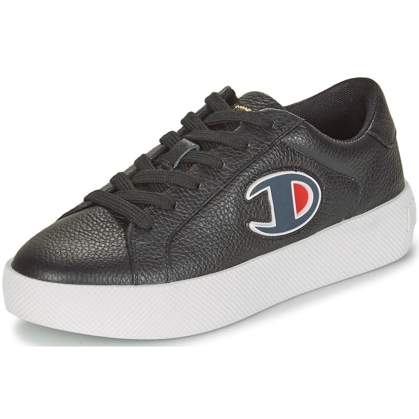 Champion Era Black White Leather Womens Trainers Shoes