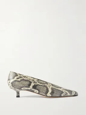 Clara snake-effect leather pumps