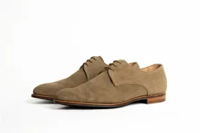 Crockett & Jones Waterford Unlined Derby In Khaki Suede