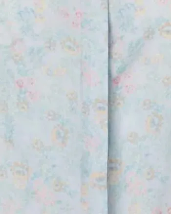 Cropped Floral-Print Pleated Chiffon Blouse in Pastel Floral | Pastel Floral