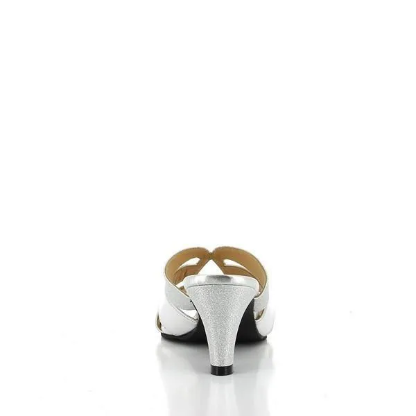 Dalessi Dolly Silver Glitter Slides