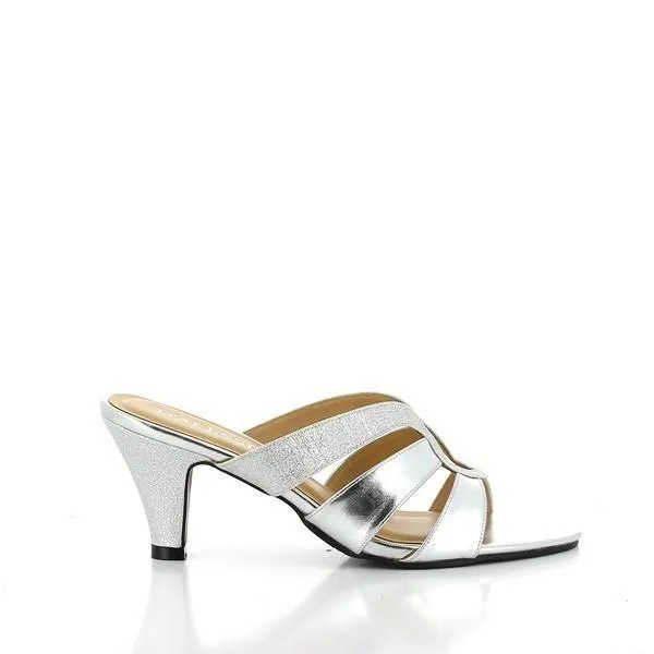 Dalessi Dolly Silver Glitter Slides