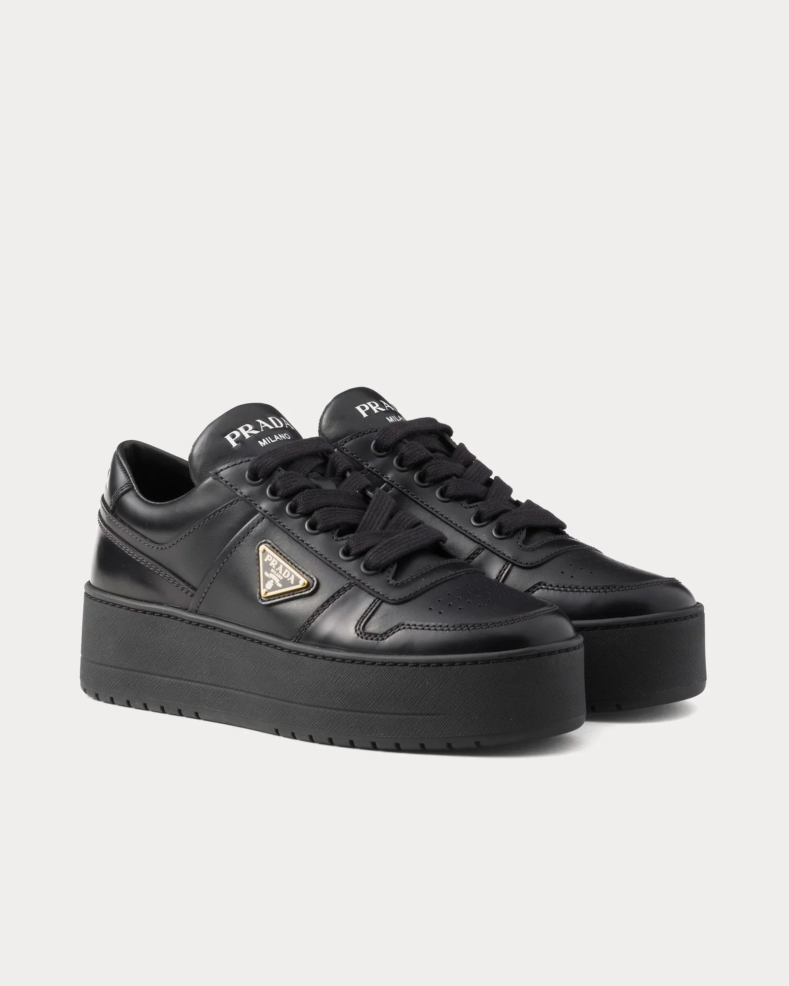 Downtown Bold Leather Black Low Top Sneakers