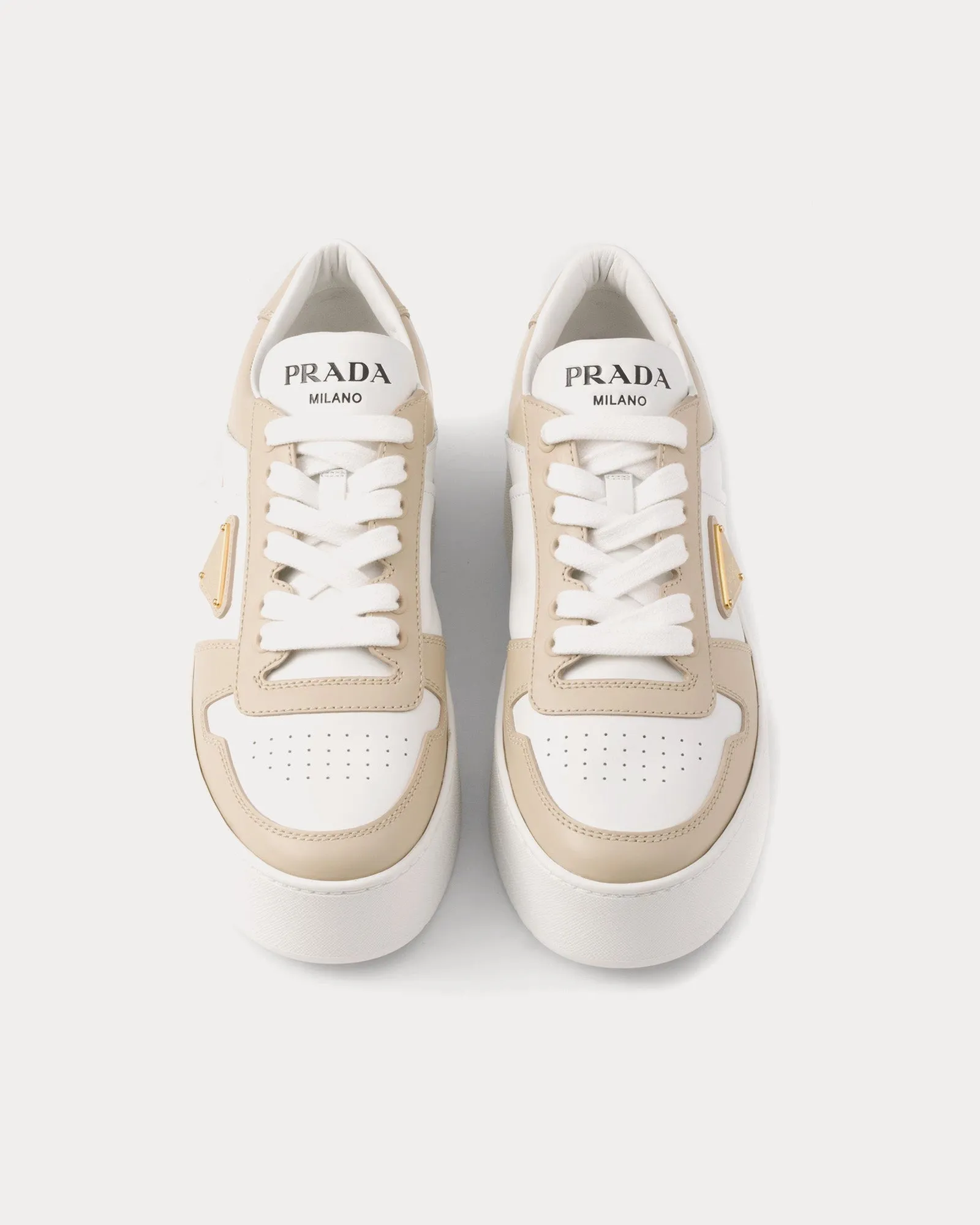 Downtown Bold Leather Desert / White Low Top Sneakers