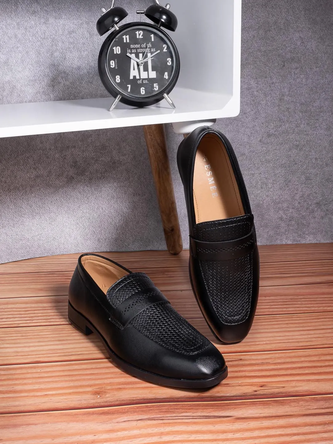 Esmee Black Men Formal Classic Slip Ons