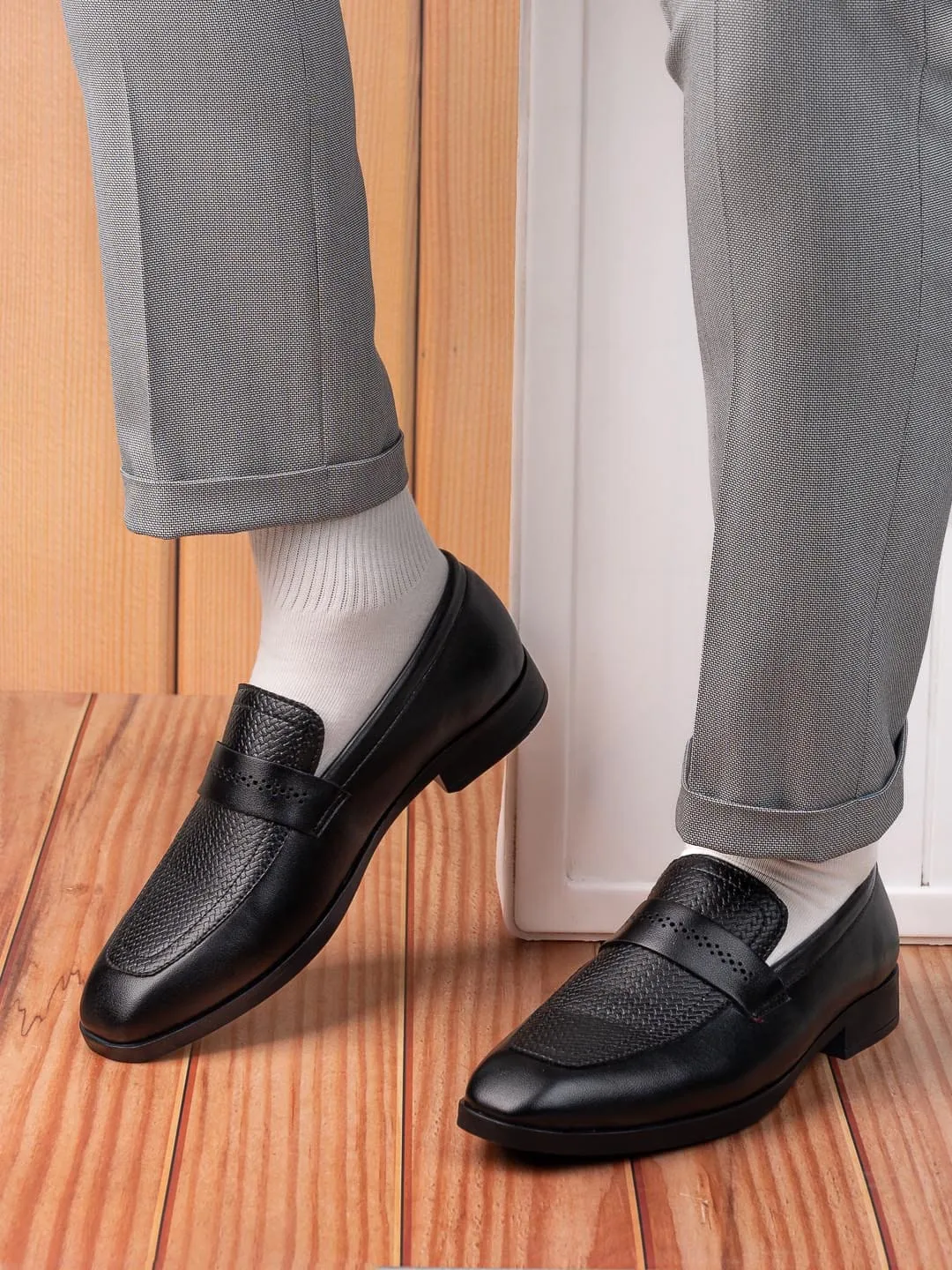 Esmee Black Men Formal Classic Slip Ons