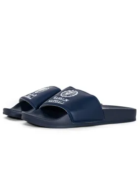 Franklin Marshall Navy Blue Stamp Logo Slides
