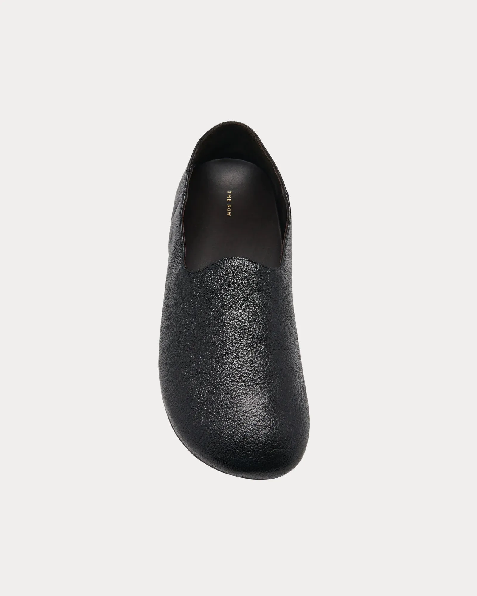 Hugh Leather Black Slip Ons