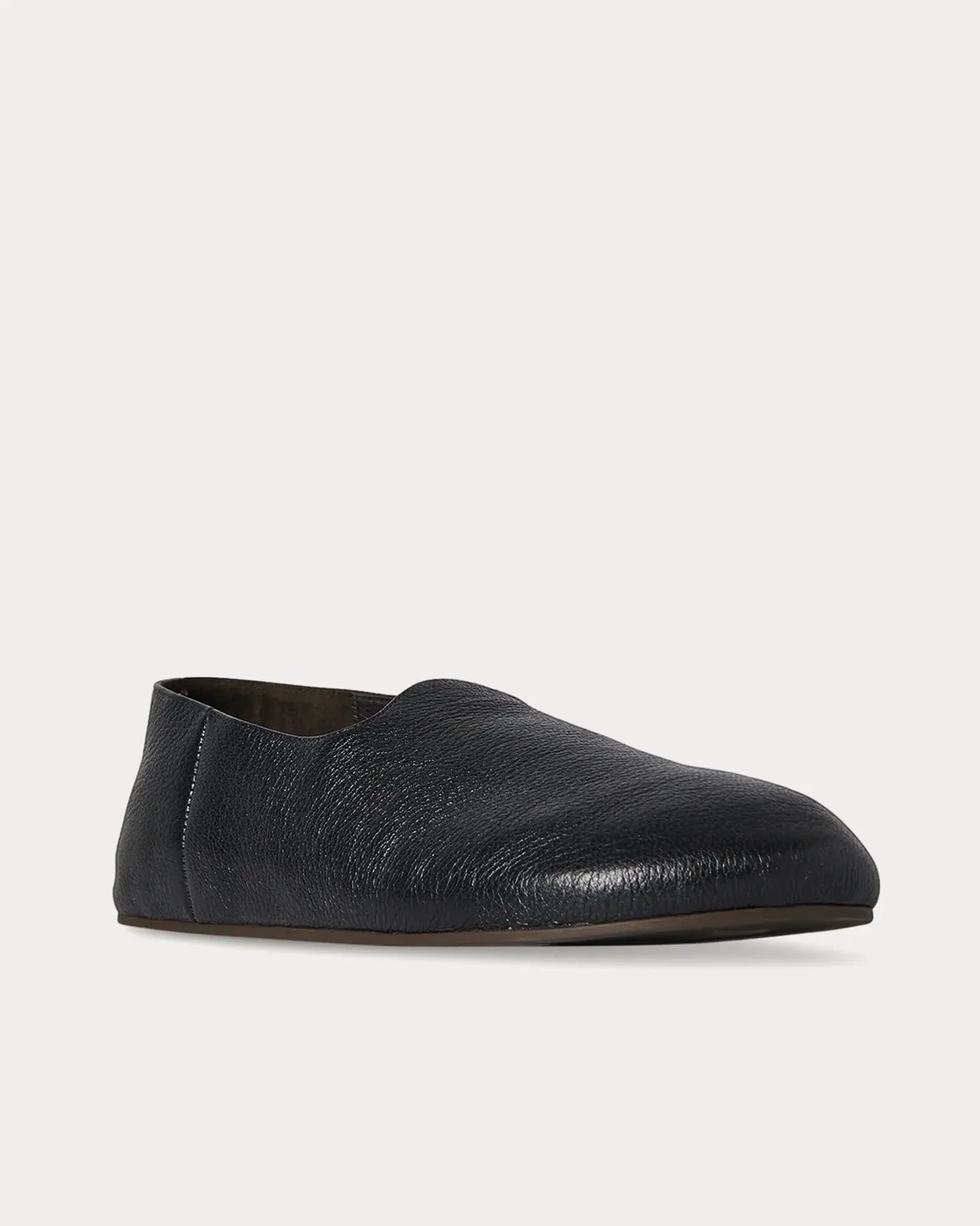 Hugh Leather Black Slip Ons