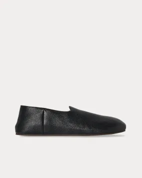Hugh Leather Black Slip Ons