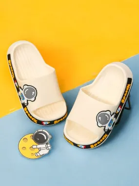 Interstellar Comfort: Astronaut and Rocket Slides in Pristine White