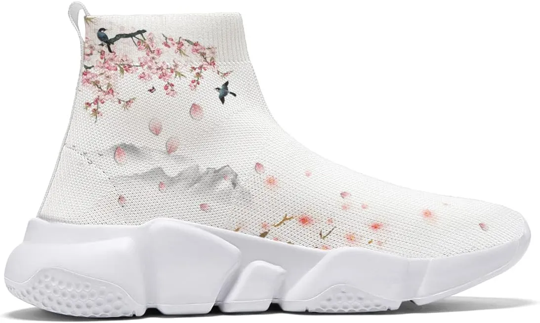 Japanese Graffiti Art Printed Shoes Boys Sneakers Girls Casual Walking Socks Shoes