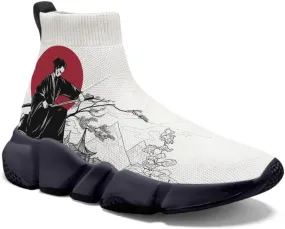 Japanese Graffiti Art Printed Shoes Boys Sneakers Girls Casual Walking Socks Shoes