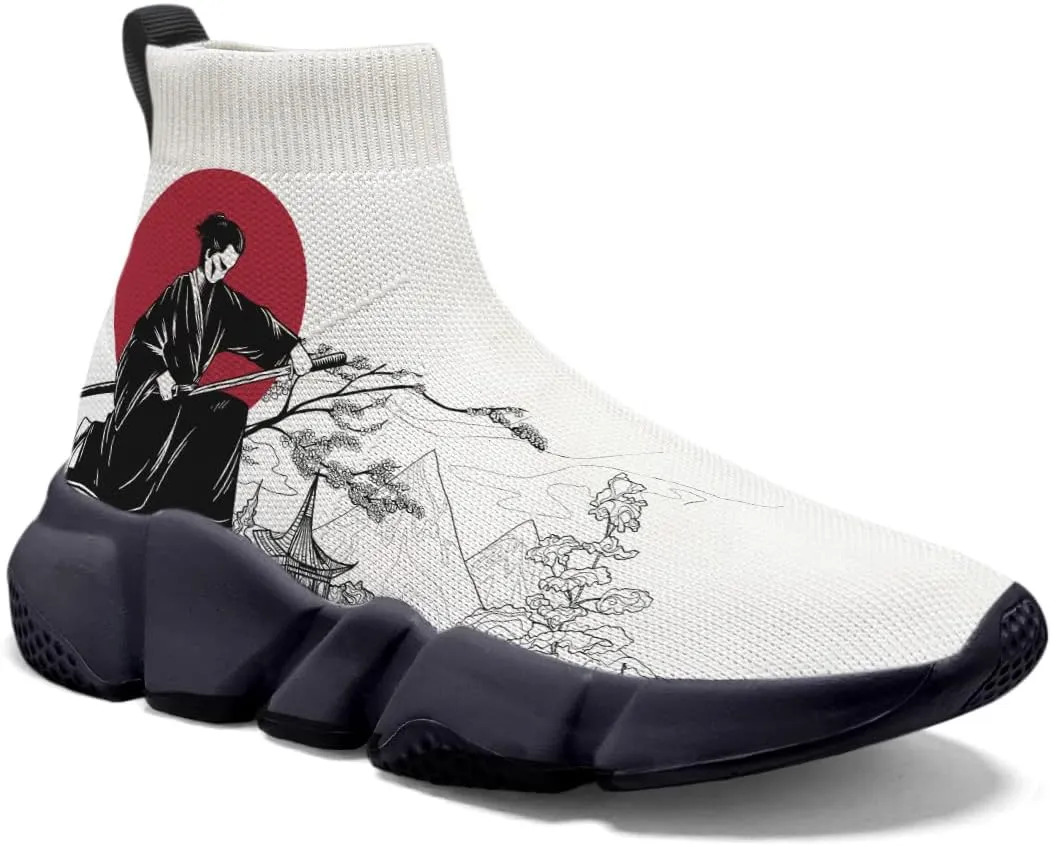 Japanese Graffiti Art Printed Shoes Boys Sneakers Girls Casual Walking Socks Shoes