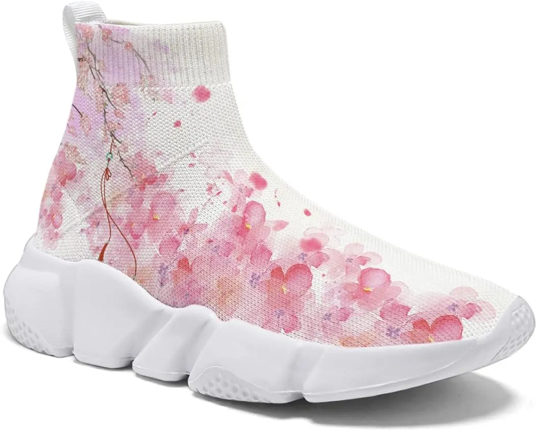Japanese Graffiti Art Printed Shoes Boys Sneakers Girls Casual Walking Socks Shoes