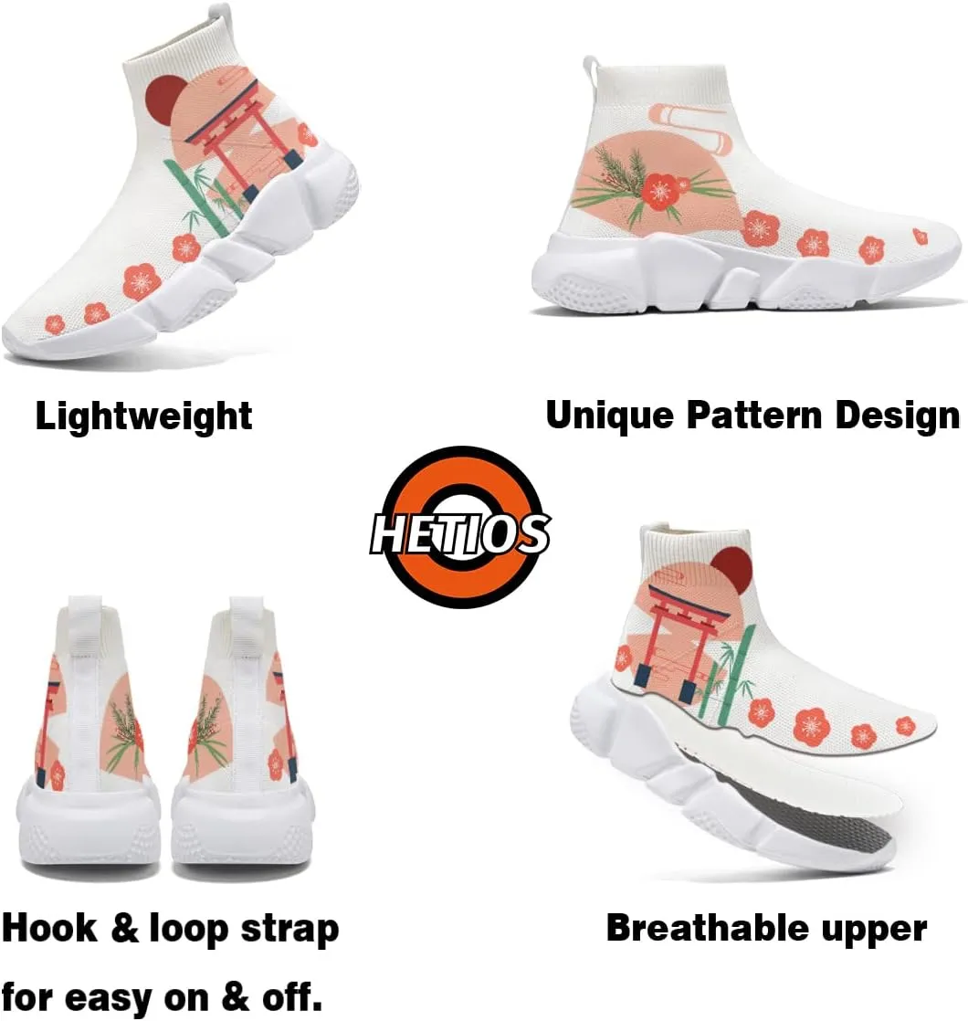 Japanese Graffiti Art Printed Shoes Boys Sneakers Girls Casual Walking Socks Shoes
