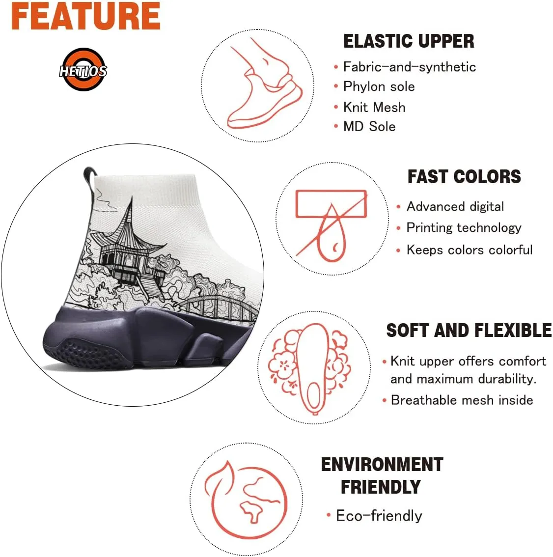 Japanese Graffiti Art Printed Shoes Boys Sneakers Girls Casual Walking Socks Shoes
