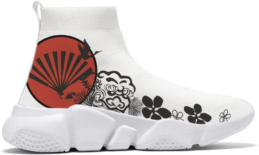 Japanese Graffiti Art Printed Shoes Boys Sneakers Girls Casual Walking Socks Shoes