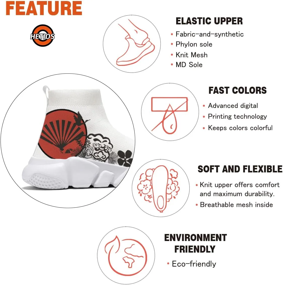 Japanese Graffiti Art Printed Shoes Boys Sneakers Girls Casual Walking Socks Shoes