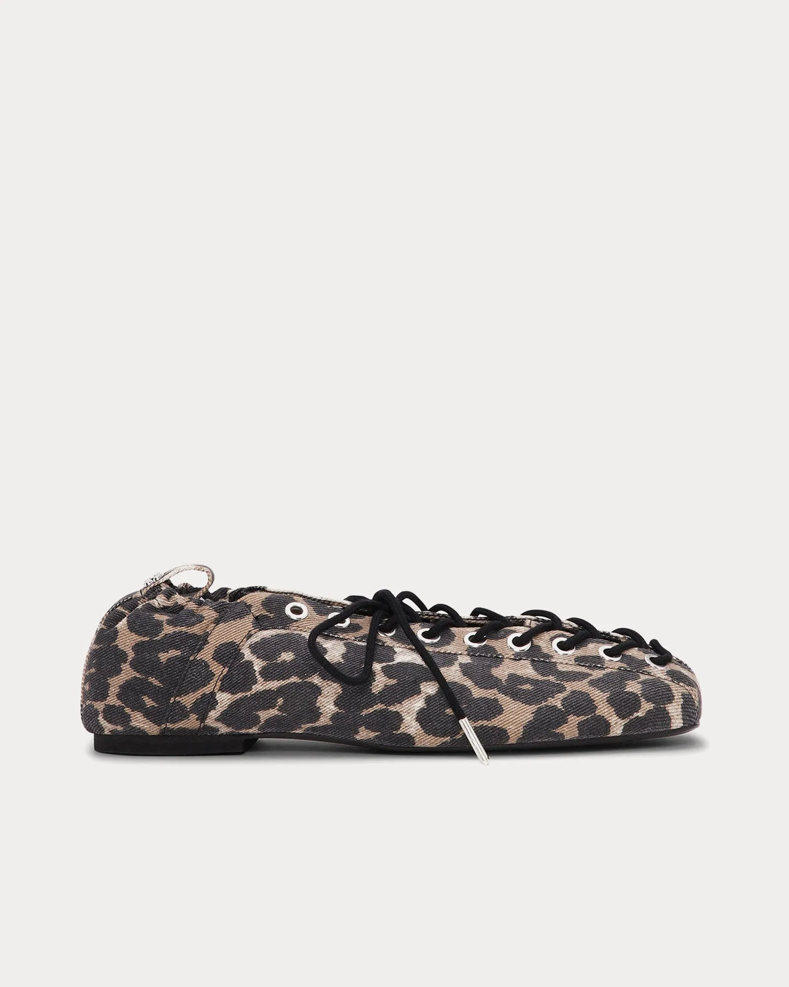 Lace Up Ballerina Leopard Slip Ons