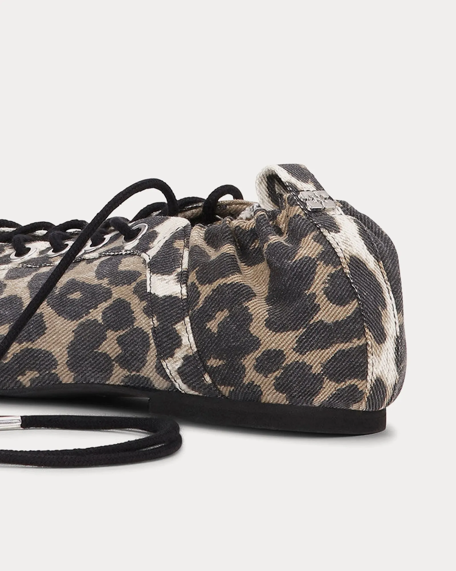 Lace Up Ballerina Leopard Slip Ons