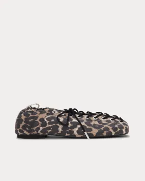 Lace Up Ballerina Leopard Slip Ons