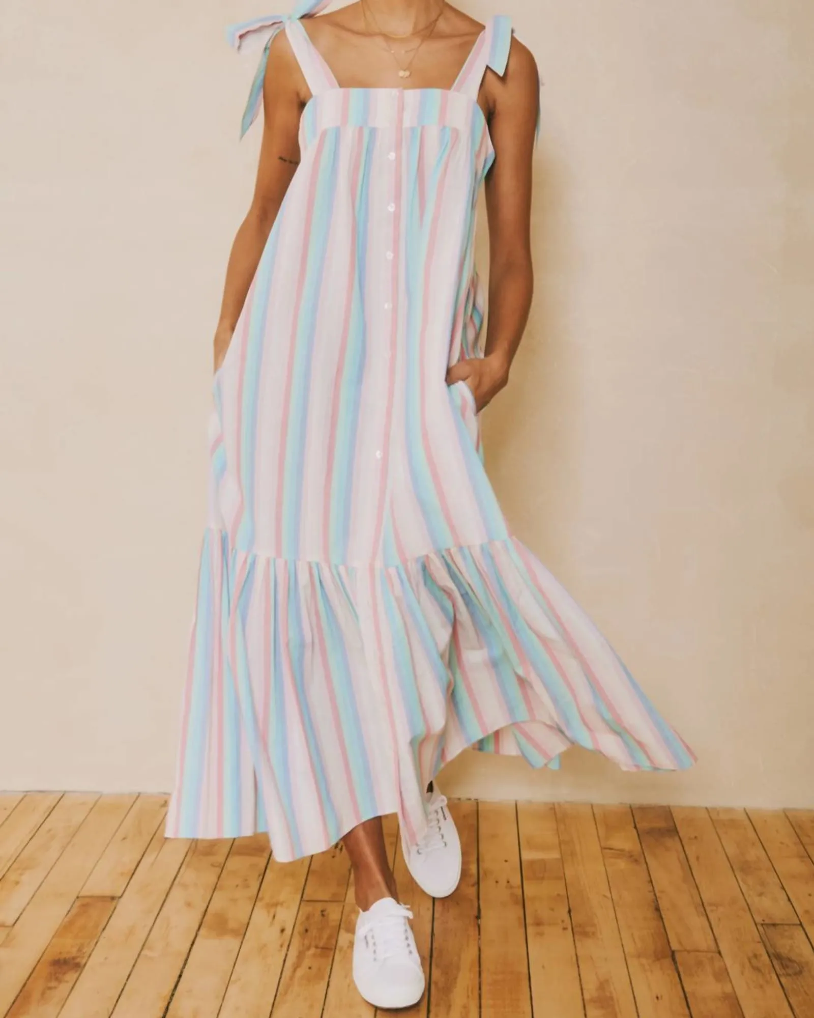 Maisy Dress in Pastel Stripe | Pastel Stripe