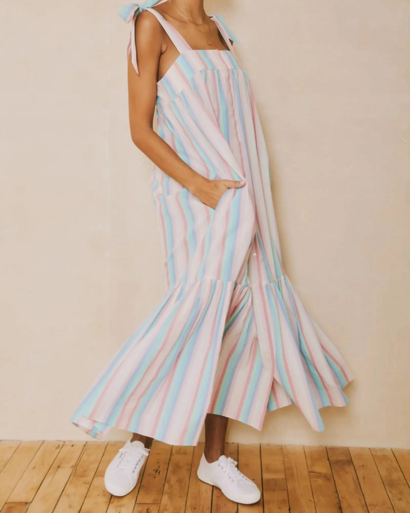 Maisy Dress in Pastel Stripe | Pastel Stripe