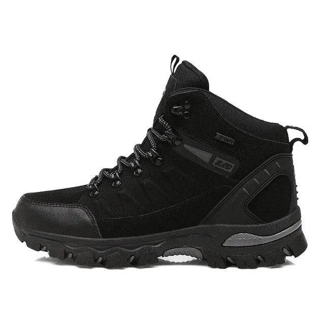 Men Women Hiking Shoes, Climbing Boots, Genuine Leather Waterproof Ankle Boots