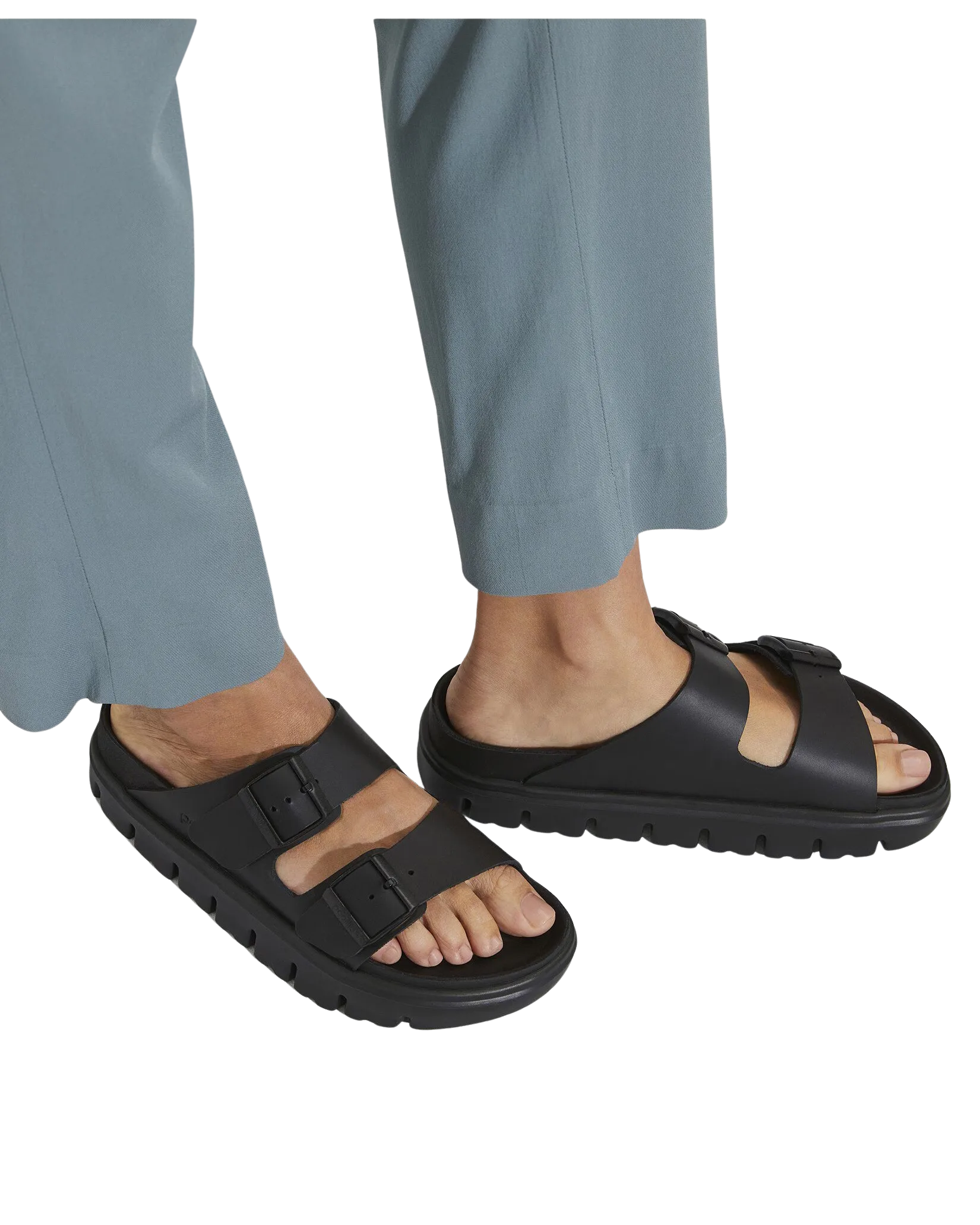 Papillio Arizona Chunky Natural Leather Sandals in Black