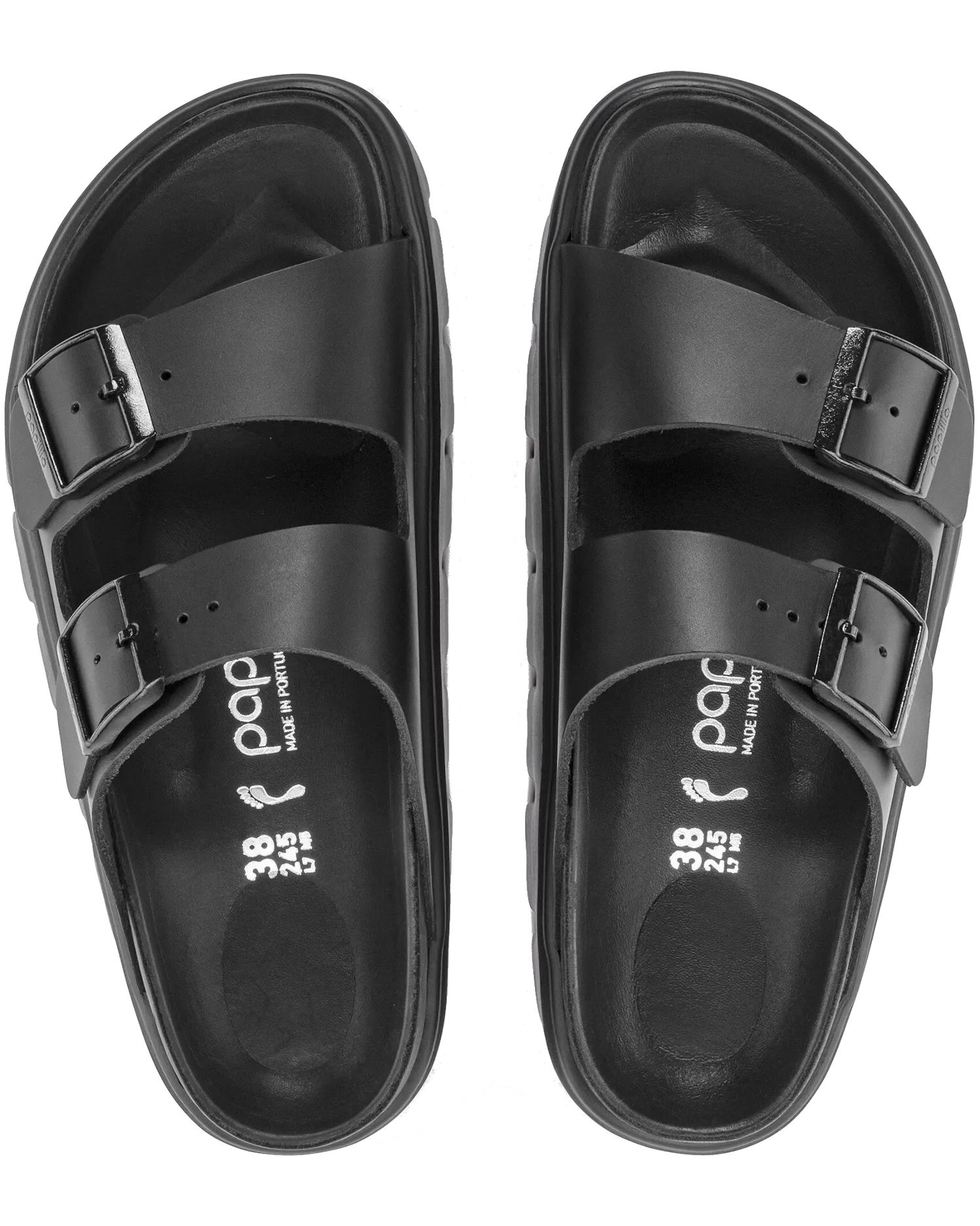 Papillio Arizona Chunky Natural Leather Sandals in Black