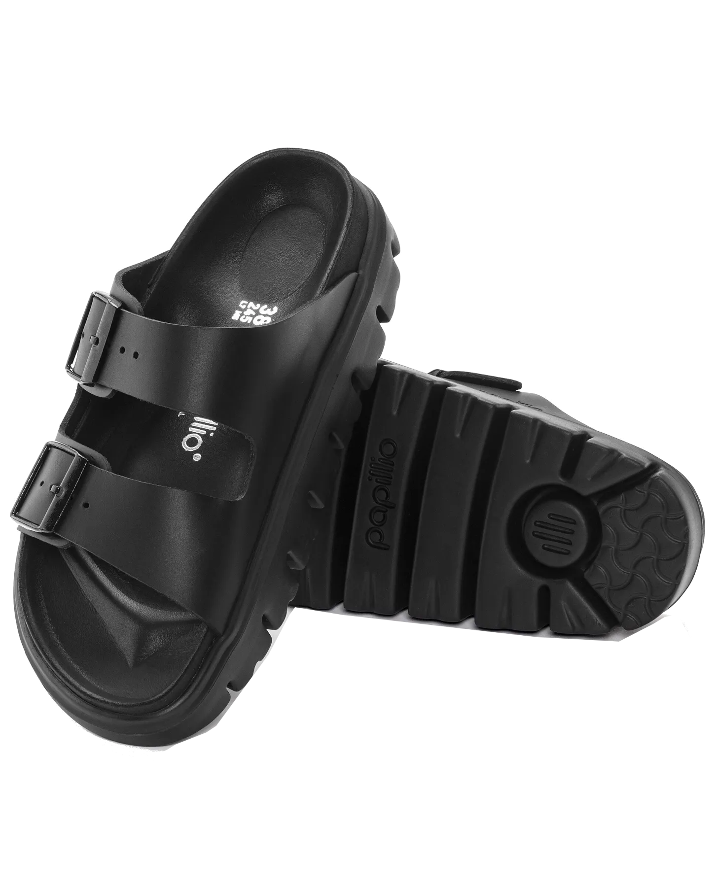 Papillio Arizona Chunky Natural Leather Sandals in Black