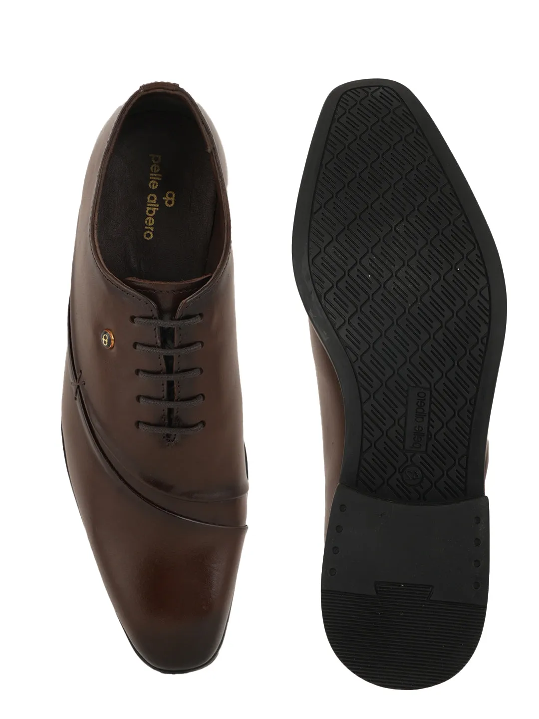 Pelle Albero Designer Formal Leather Brown Derby