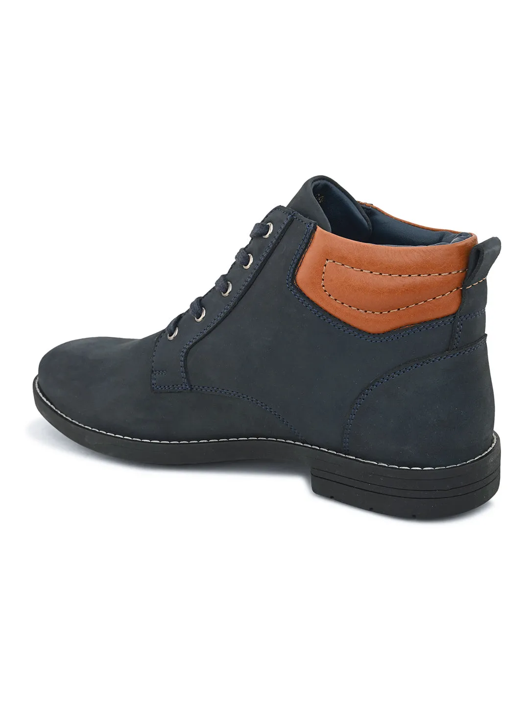 PELLE ALBERO Men Blue Lace-up Boots