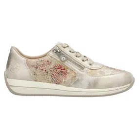 Rieker Ladies Trainers - N1112-91 - Beige Multi