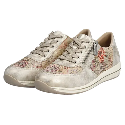 Rieker Ladies Trainers - N1112-91 - Beige Multi