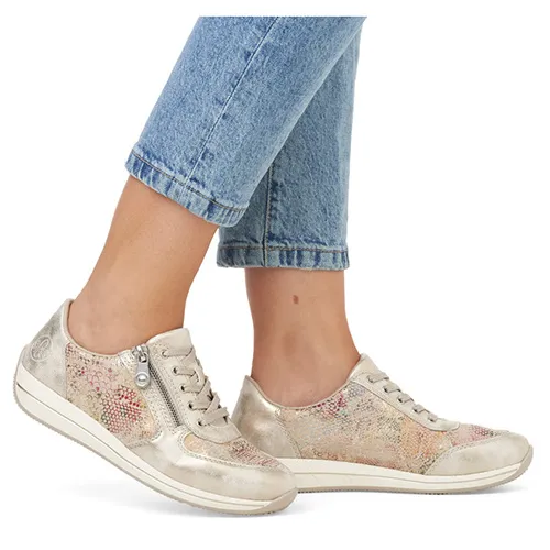 Rieker Ladies Trainers - N1112-91 - Beige Multi