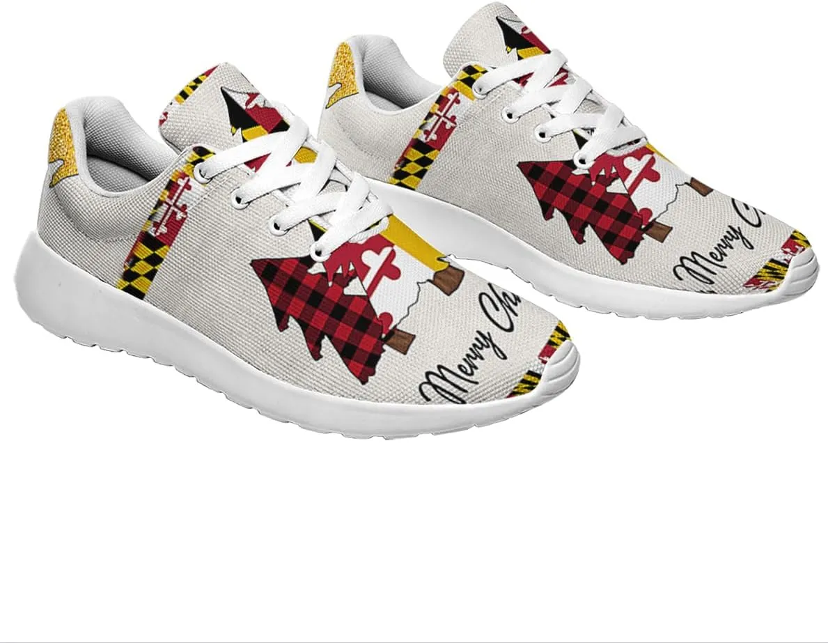 Sonzj-II Maryland Shoes Mens Womens Athletic Walking Sneakers Running Shoes Mesh Breathable Low Top Anti-Slip Trainers